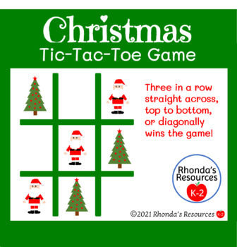 Christmas Tic Tac Toe Game by Rhonda's Resources K-2 | TPT