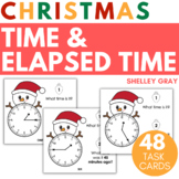 Christmas Time and Elapsed Time Task Cards, time to 15 min