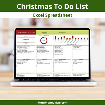 Preview of Christmas To Do List Excel Spreadsheet