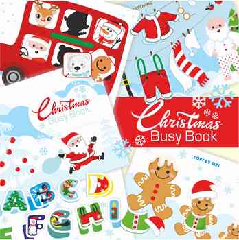 Preview of Christmas Toddler Busy Book Printable Christmas Activities for Kids
