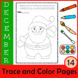 Christmas Trace and Color Pages | Fine Motor Skills | Morn