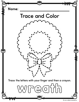 Christmas Trace and Color Printables by Linda's Loft for Little Learners