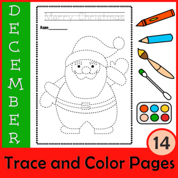 Preview of Picture Tracing Worksheets for Christmas | Preschool Printable Fine Motor Sheets