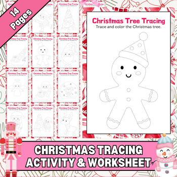 Preview of Christmas Tracing Pre K 4th Christmas Craft Kindergarten Christmas Activity Game