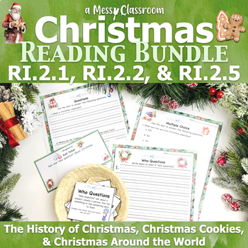 Preview of Christmas Tradition History Cookies Snow 2nd Grade Reading RI.2.1 RI.2.2 RI.2.5