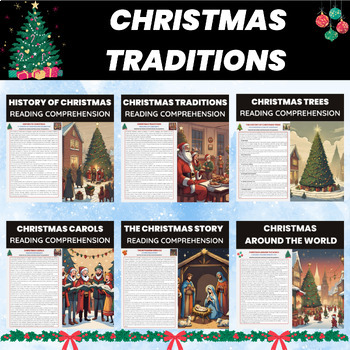 Preview of Christmas Tradition and History Reading Comprehension Bundle
