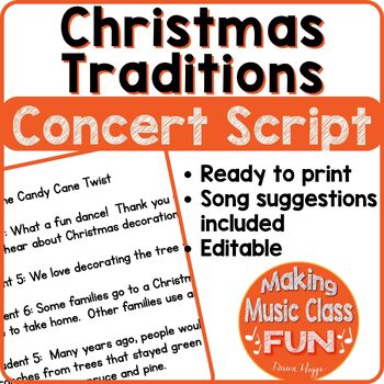 Preview of Christmas Traditions Elementary Music Christmas Concert Program Script