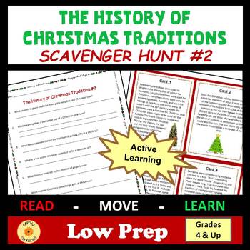 Preview of Christmas Traditions History Activity Scavenger Hunt 2 with Easel Option