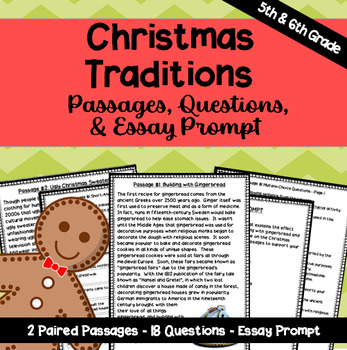 Preview of Christmas Traditions Paired Passages - 5th & 6th Grade