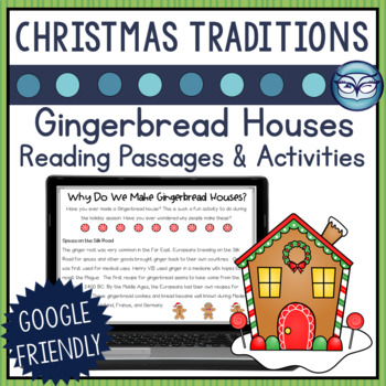 Preview of Christmas Traditions Digital Reading Passage Gingerbread Houses