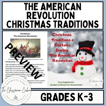 Preview of Christmas Traditions and Customs During the American Revolution for Grades K-3