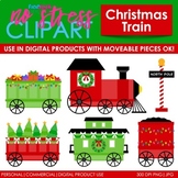 Christmas Train Clip Art (Digital Use Ok!)