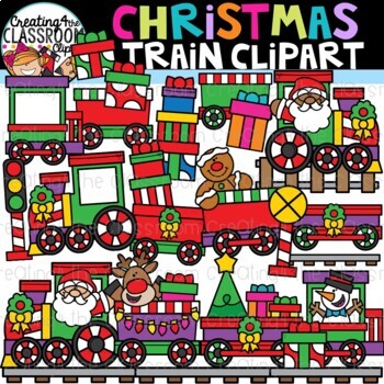 Preview of Christmas Train Clipart {Christmas Clipart}