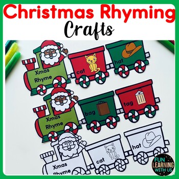 Preview of Christmas Train Rhyming Craft | December Kindergarten Center Craft