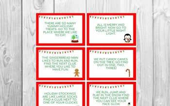 Christmas Treasure Hunt Printable 18 Cards | Scavenger Hunt Game | Kids ...