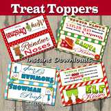 Christmas Treat Bag Toppers,  Food Tags, Printable- Snack 