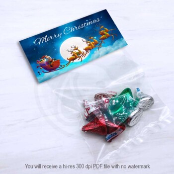 Preview of Christmas Treat and Party Favor Bag Toppers - Santa Candy Bag Toppers