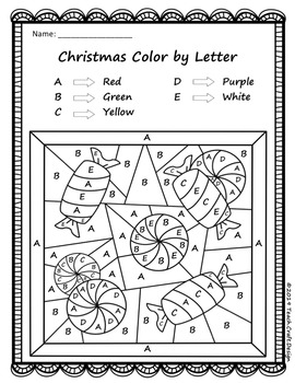 Christmas Treats Color by Letter Worksheets | TpT