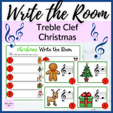Christmas Treble Clef Write the Room for Elementary Music Lessons