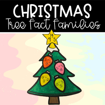 Preview of Christmas Tree Addition & Subtraction Fact Families | December Math Craft