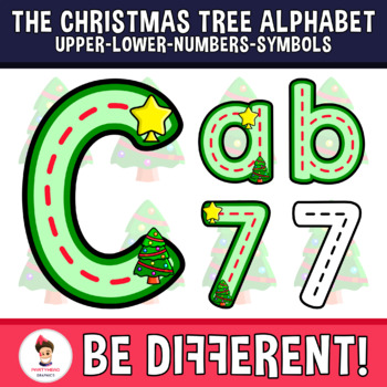 Preview of Christmas Tree Alphabet Clipart Letters Guided Set Fine Motor Skills