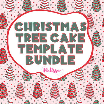 Preview of Christmas Tree Cake Template Bundle, Slides, Banner, and Newsletter