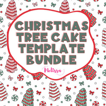 Preview of Christmas Tree Cake Template Bundle, Slides, Banner, and Newsletter