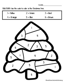 Christmas Tree Color Code - FREEBIE by Teach Learn Bake with Christie G