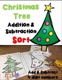 Christmas Tree Color, Cut, Sort, Paste! 4 digit addition a