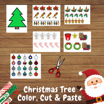 Christmas Tree Color, Cut and Paste - Christmas Crafts - Christmas ...