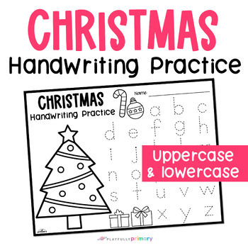 Preview of Christmas Alphabet Tracing Worksheets, Letter Formation Christmas Tree Coloring
