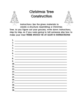 Preview of Christmas Tree Construction-STEM Documentation Sheet
