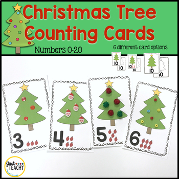 Christmas Tree Counting Cards - Numbers 0-20 by Just Teachy - Megan Conway