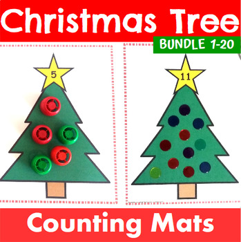 Christmas Tree Counting Mats 1-20 Bundle by The Connett Connection