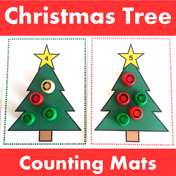 Christmas Tree Counting Mats Center 1-10 by The Connett Connection