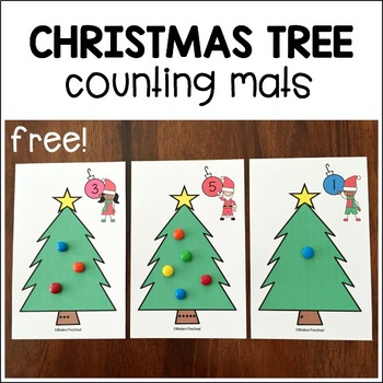 Christmas Tree Counting Mats for Preschool, Pre-K by Modern Preschool