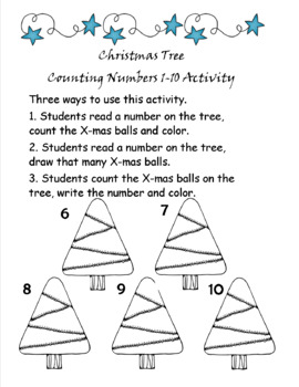 Preview of Christmas Tree Counting Numbers 1-10