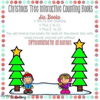 Preview of Christmas Tree Counting and Addition Books: Interactive and Differentiated
