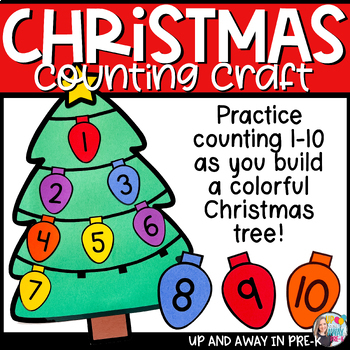 Preview of Christmas Tree Craft Counting to 10 - Preschool Holiday Math