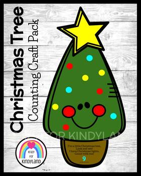 Preview of Christmas Tree Craft for Kindergarten with Counting Math Activity