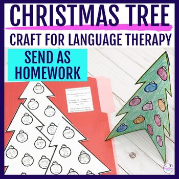 Preview of Christmas Tree Craft for Language Therapy - Verbs, Winter Vocabulary, & More