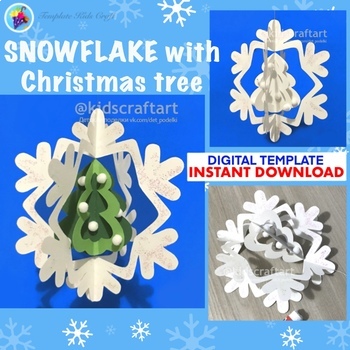 Preview of Snowflake Christmas Tree Crafts Winter garlands classroom decoration Decor Craft