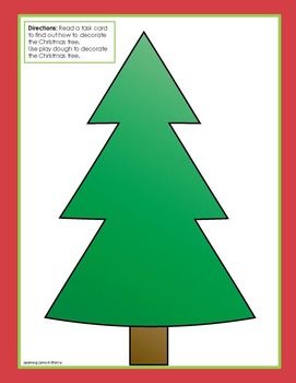 Christmas Tree Decorating Fun! Play dough mat and mathematics task cards