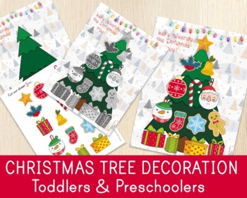 Preview of Christmas Tree Decoration Activity, Shadow Matching, Christmas Busy Book Pages