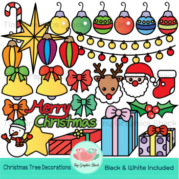 Christmas Tree Decorations Clip Art Set, Christmas Ornament Clip Art