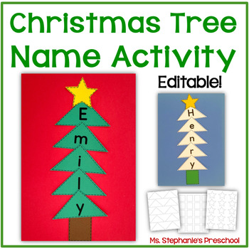 Preview of Christmas Tree Editable Name Activity