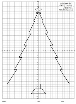 Christmas Tree (Four Quadrants), Coordinate Drawing & Graphing, Mystery