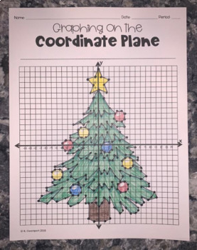 Preview of Christmas Tree Graphing on the Coordinate Plane Mystery Picture