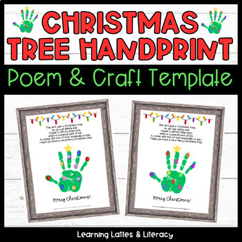 Preview of Christmas Tree Handprint Poem Template Craft Christmas Holiday Handprint Craft