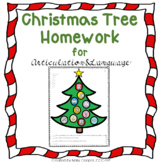 Christmas Tree Homework for Articulation and Language